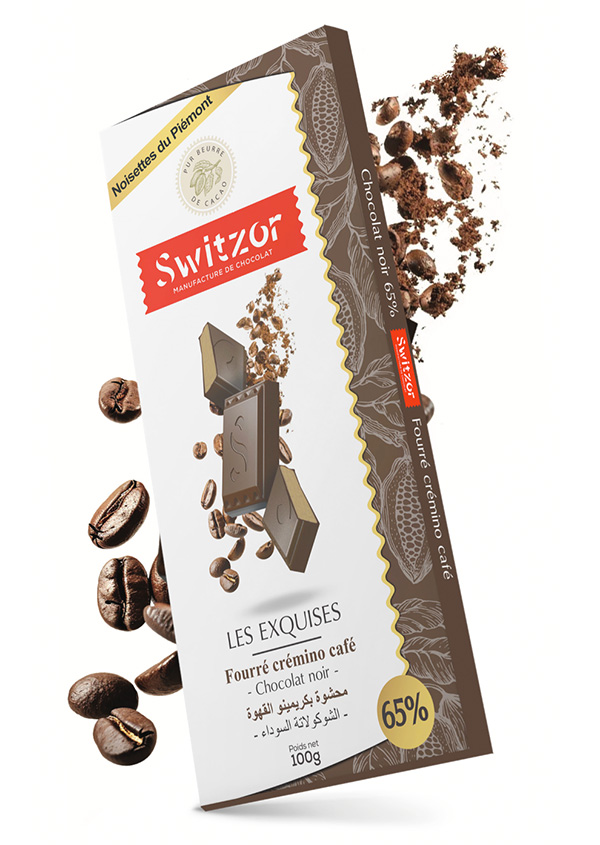 Chocolat noir fourré crémino café 65% de cacao